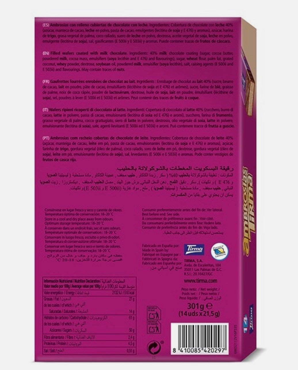 Tirma WafeRS
witH
milk cHocoLate