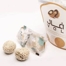 VaL Dates balls stuffed with tahini & covered with sesame