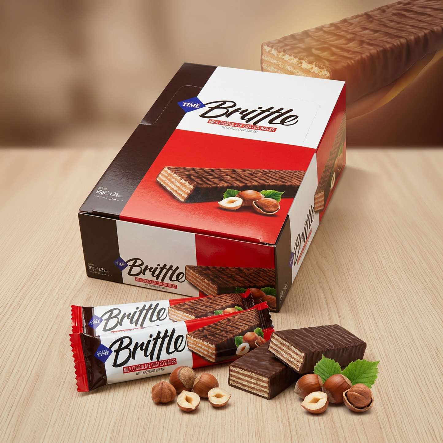 Brittle Milk Chocolate Coated Wafer with Hazelnut Cream