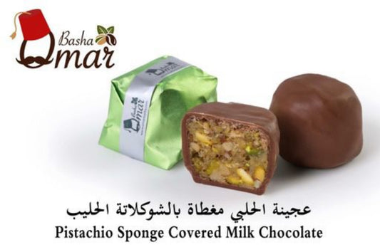 Pistachio Sponge Covered Milk Chocolate