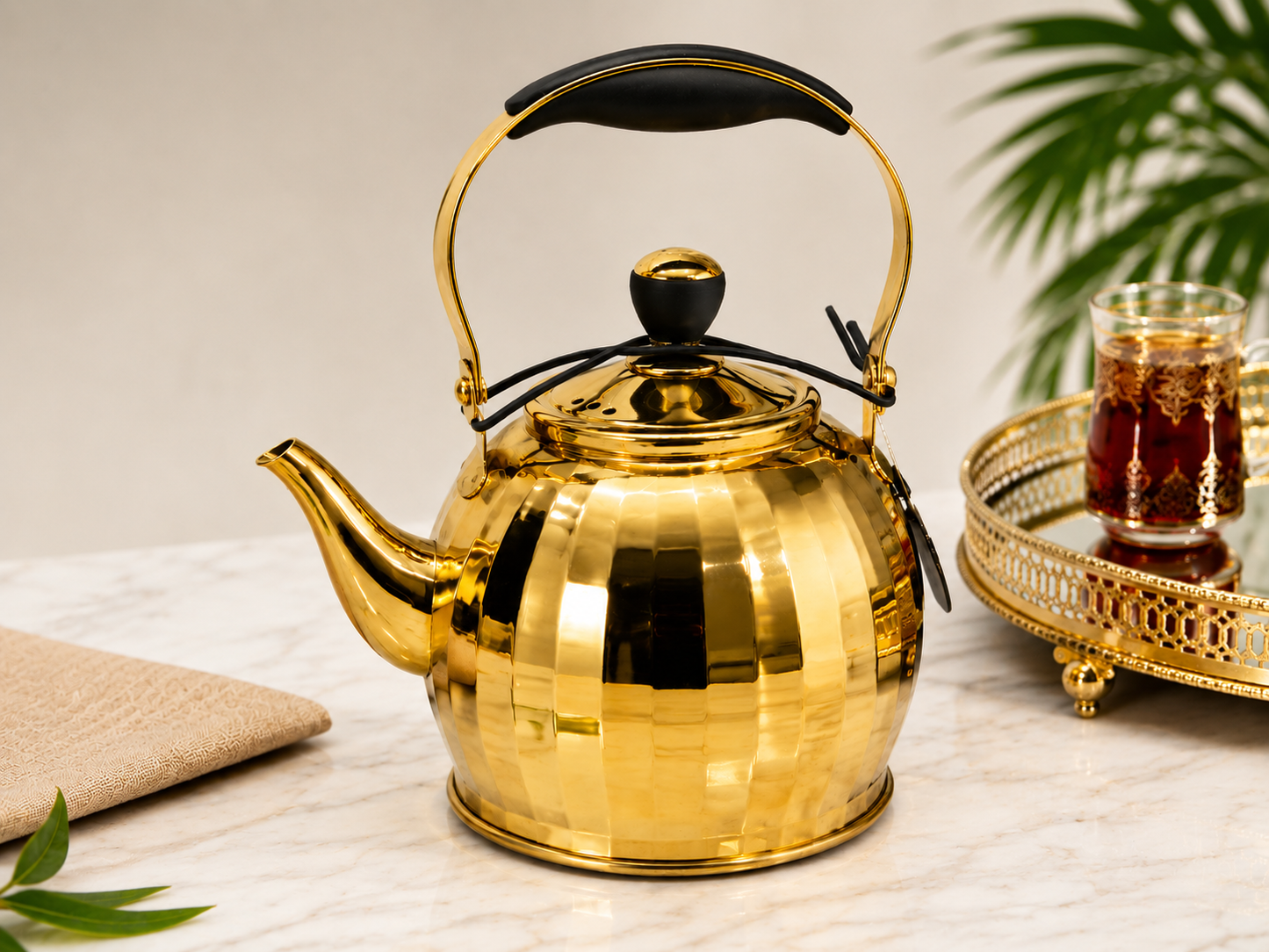 Gold Stainless Steel Tea Kettle 3.0L